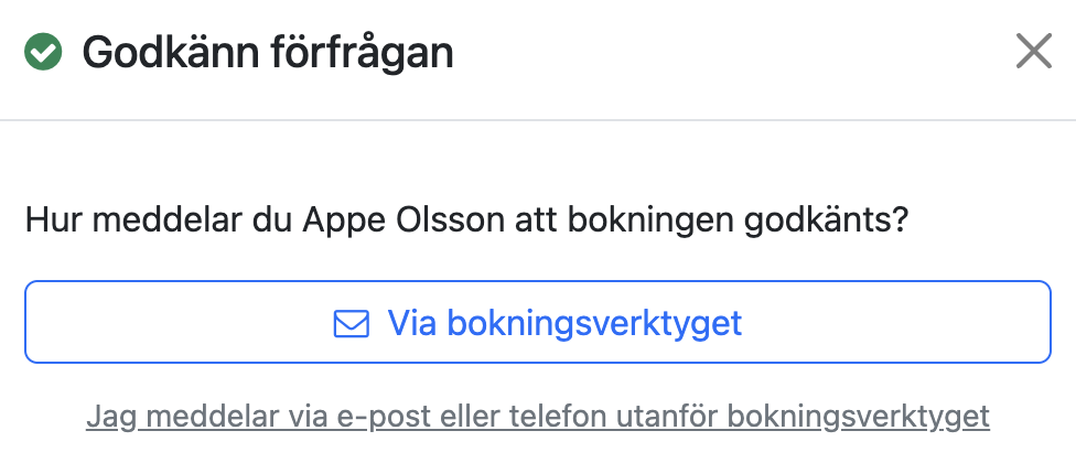 Dialogen Godkänn förfrågan