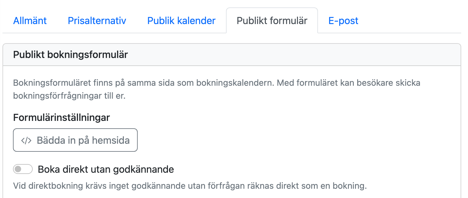 Fliken Publikt formulär
