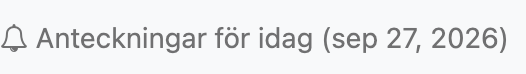 Notisen visas i den övre menyn